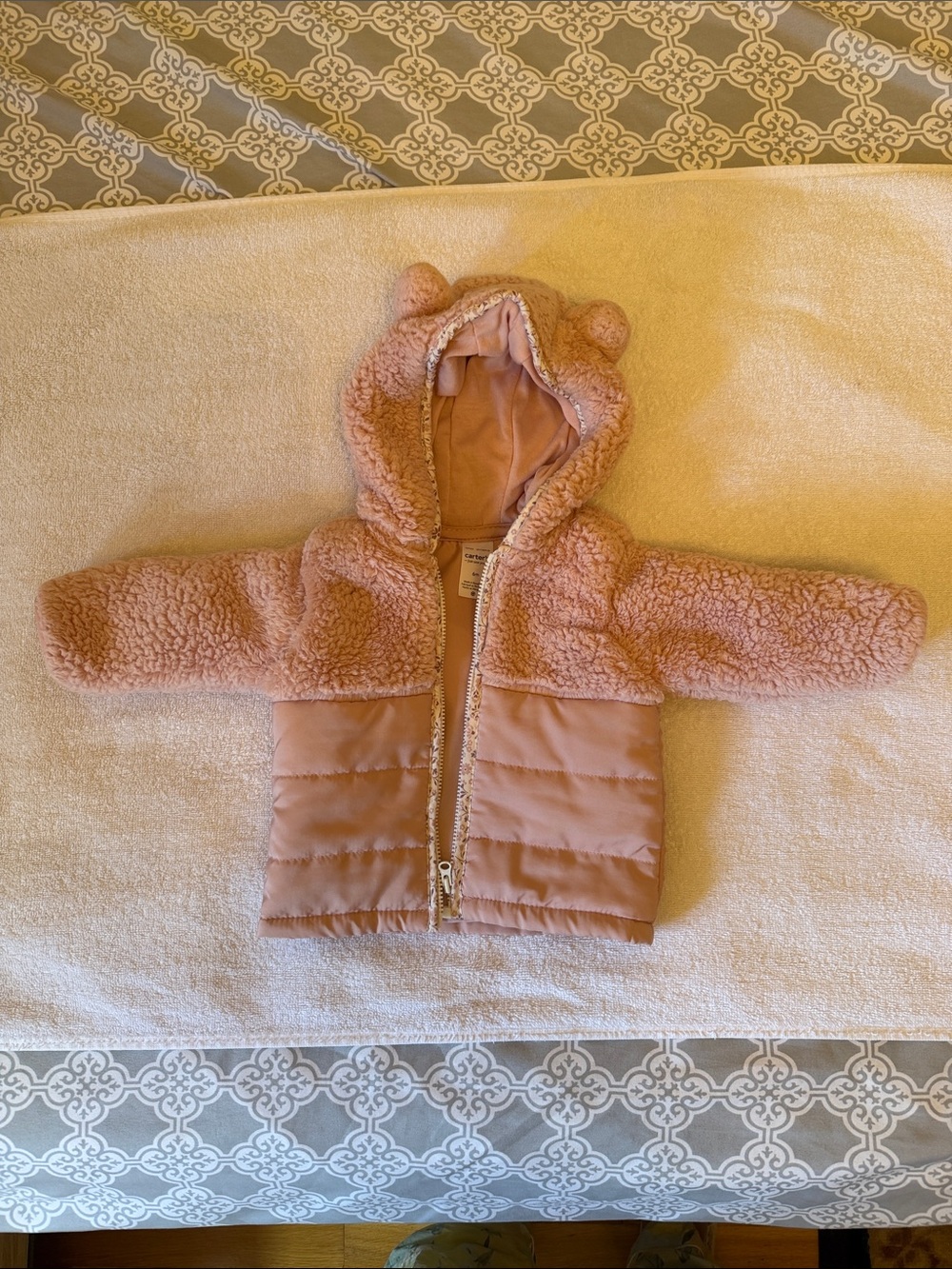 Carter's Pink Sherpa Hooded Jacket with Bear Ears